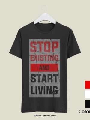 stop existing and start living ver2 narrow mockup black